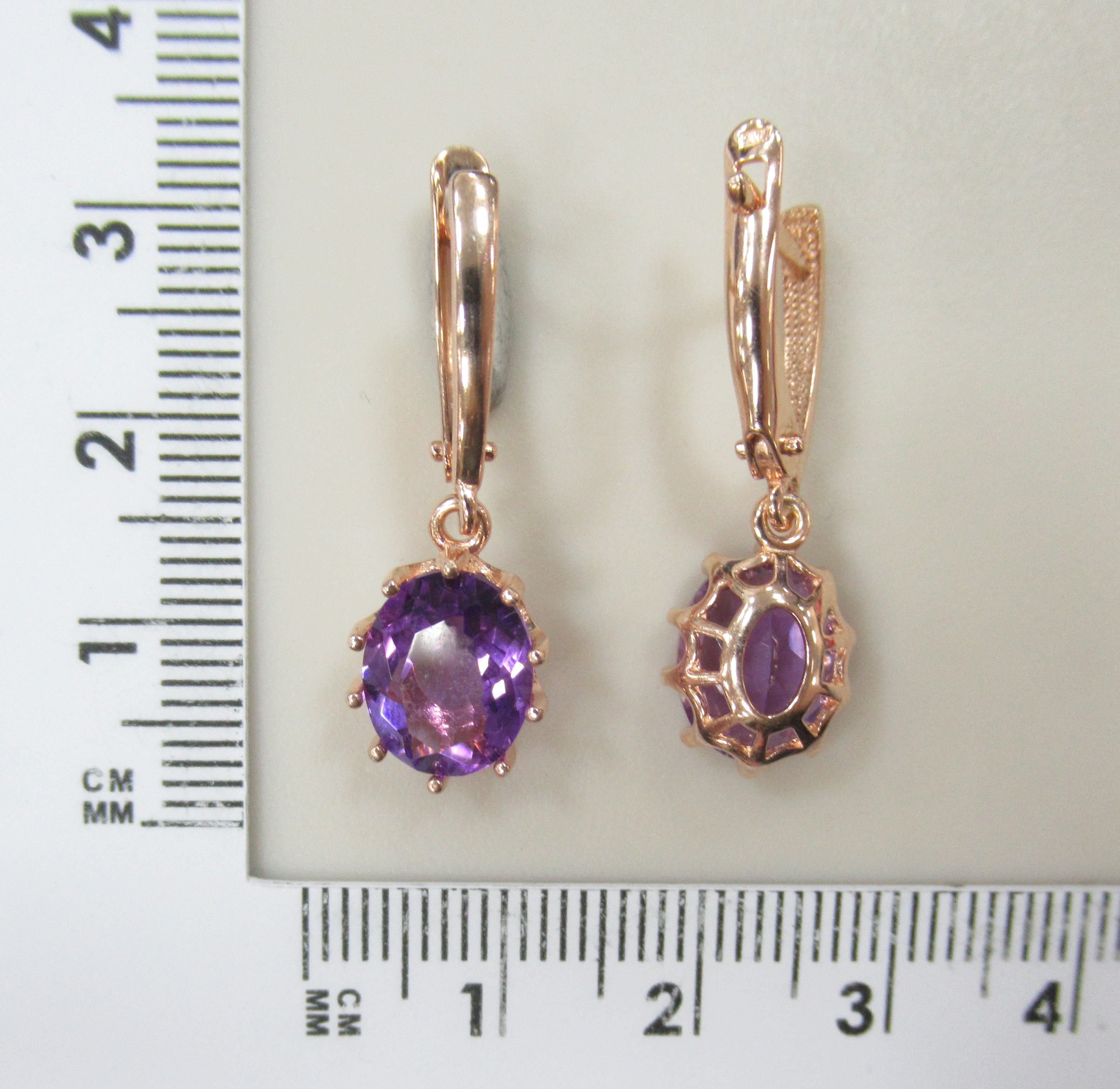 Серебряные серьги с аметистами